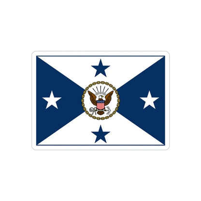 VCNO FLAG NO POLE (U.S. Navy) REVERSE PRINT Transparent Die-Cut STICKER 2 Inch Die-Cut Transparent - The Sticker Space