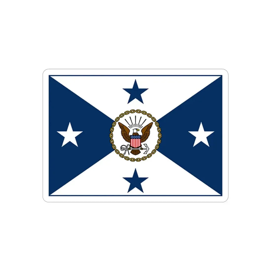 VCNO FLAG NO POLE (U.S. Navy) REVERSE PRINT Transparent Die-Cut STICKER 3 Inch Die-Cut Transparent - The Sticker Space