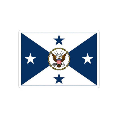 VCNO FLAG NO POLE (U.S. Navy) REVERSE PRINT Transparent Die-Cut STICKER 3 Inch Die-Cut Transparent - The Sticker Space