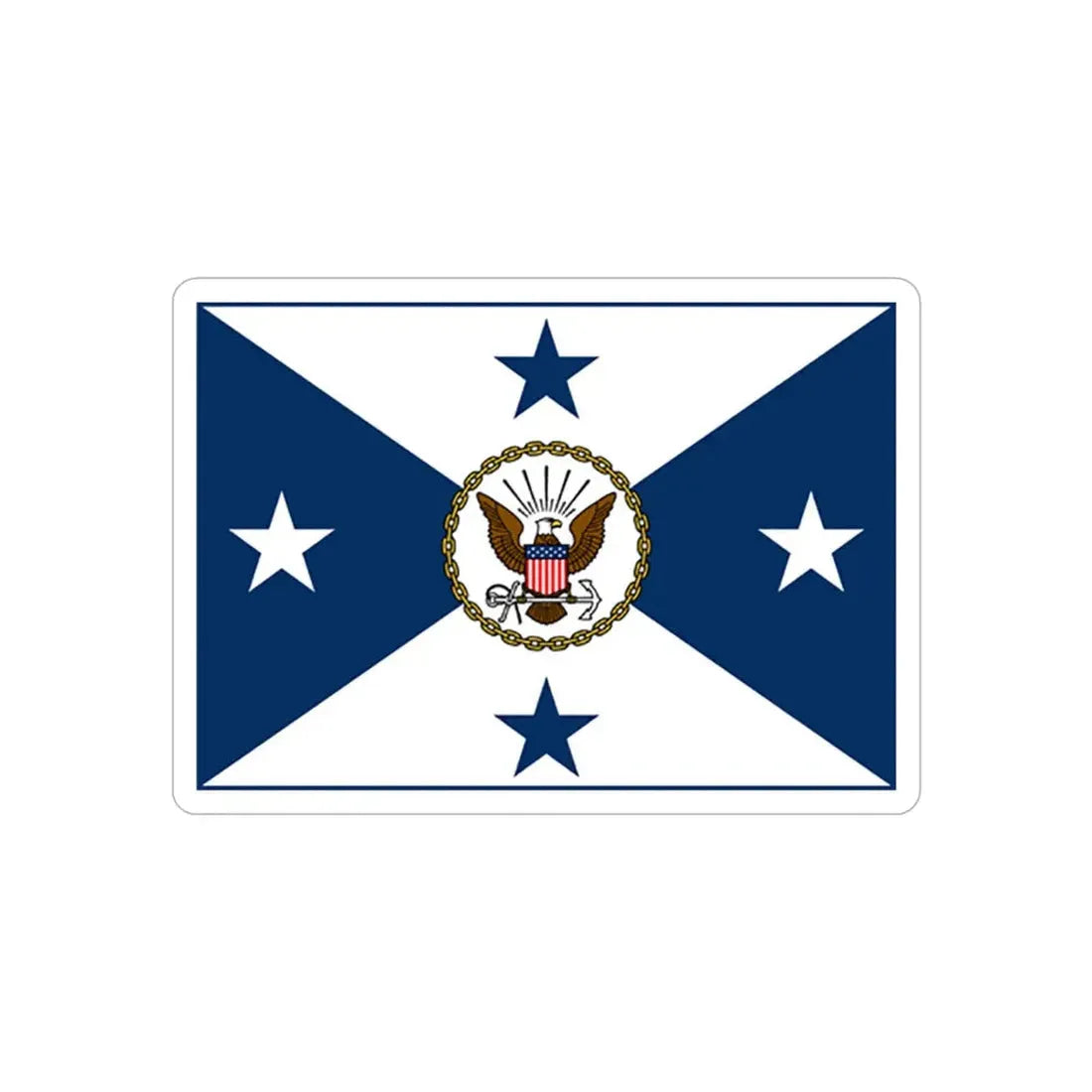 VCNO FLAG NO POLE (U.S. Navy) REVERSE PRINT Transparent Die-Cut STICKER 4 Inch Die-Cut Transparent - The Sticker Space