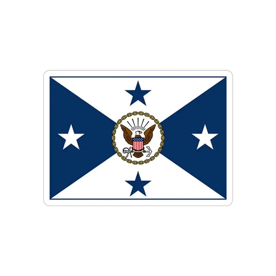 VCNO FLAG NO POLE (U.S. Navy) REVERSE PRINT Transparent Die-Cut STICKER 5 Inch Die-Cut Transparent - The Sticker Space