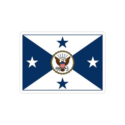 VCNO FLAG NO POLE (U.S. Navy) REVERSE PRINT Transparent Die-Cut STICKER 5 Inch Die-Cut Transparent - The Sticker Space