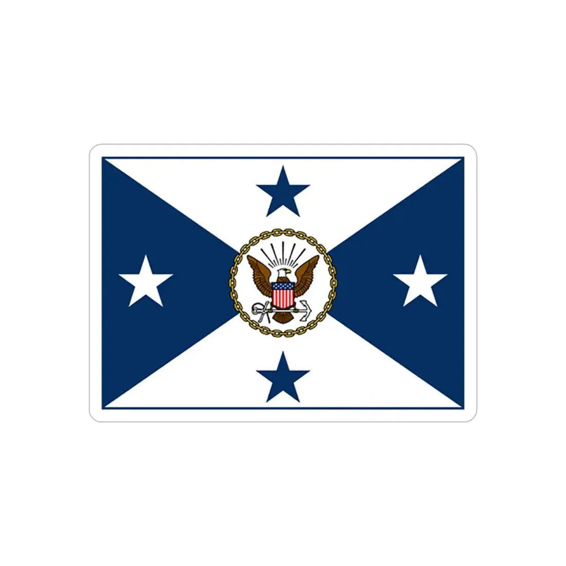 VCNO FLAG NO POLE (U.S. Navy) REVERSE PRINT Transparent Die-Cut STICKER 6 Inch Die-Cut Transparent - The Sticker Space