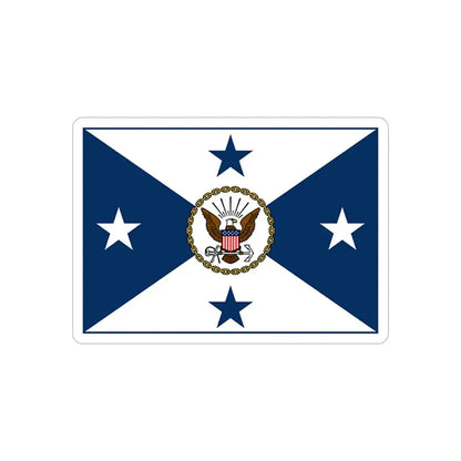 VCNO FLAG NO POLE (U.S. Navy) REVERSE PRINT Transparent Die-Cut STICKER 6 Inch Die-Cut Transparent - The Sticker Space
