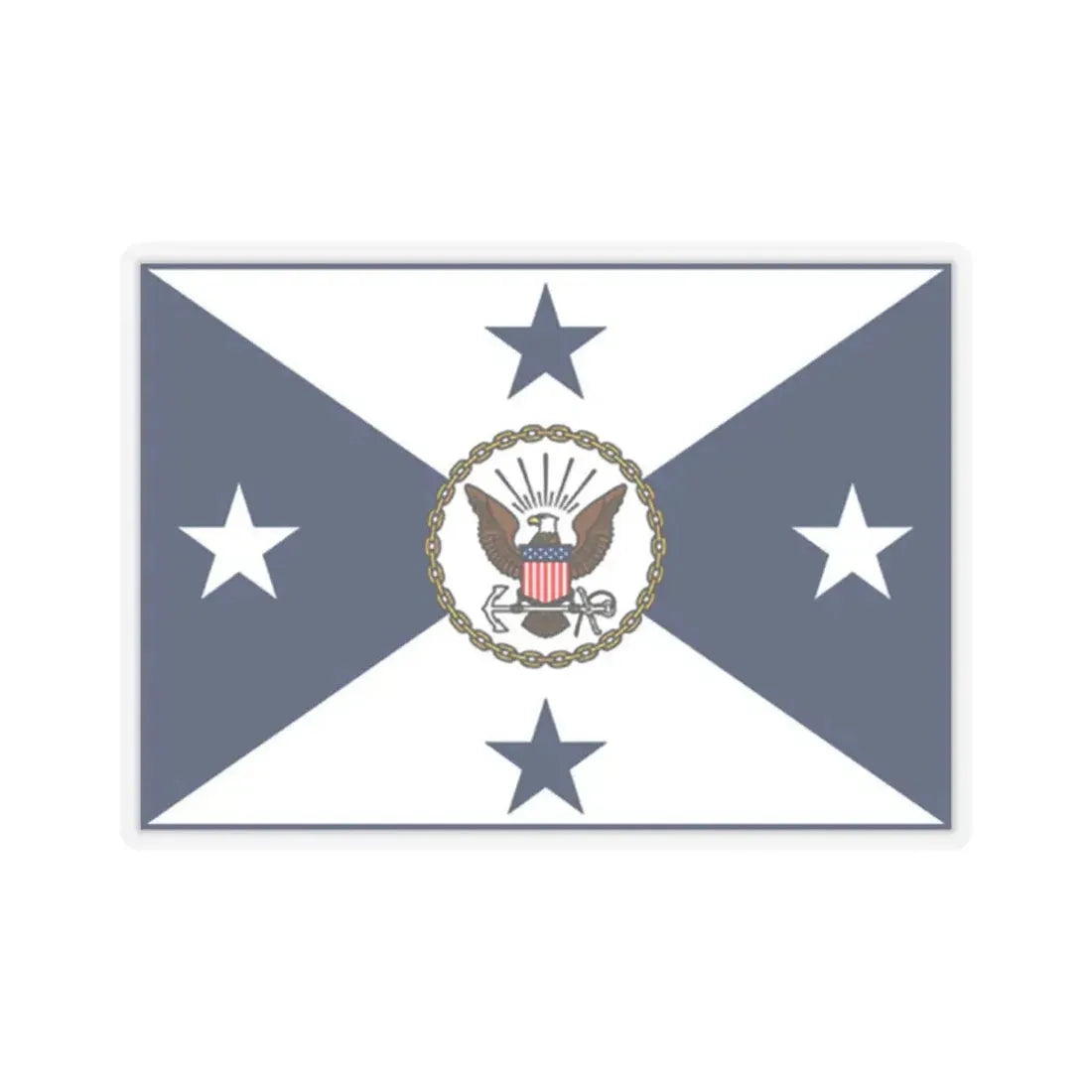 VCNO FLAG NO POLE (U.S. Navy) STICKER Vinyl Kiss-Cut Decal 2 Inch Transparent - The Sticker Space
