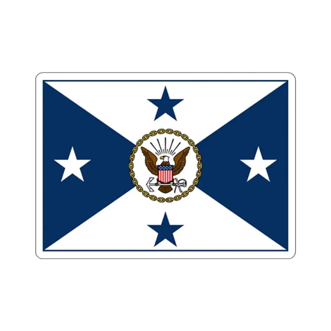 VCNO FLAG NO POLE (U.S. Navy) STICKER Vinyl Kiss-Cut Decal 2 Inch White - The Sticker Space