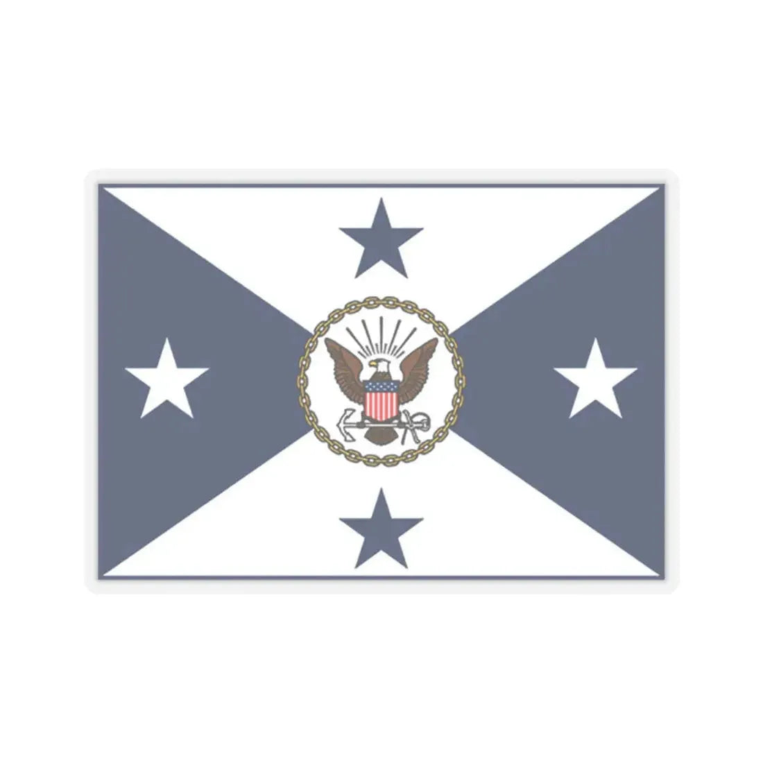 VCNO FLAG NO POLE (U.S. Navy) STICKER Vinyl Kiss-Cut Decal 3 Inch Transparent - The Sticker Space