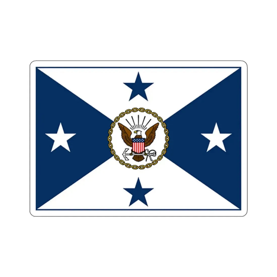 VCNO FLAG NO POLE (U.S. Navy) STICKER Vinyl Kiss-Cut Decal 3 Inch White - The Sticker Space