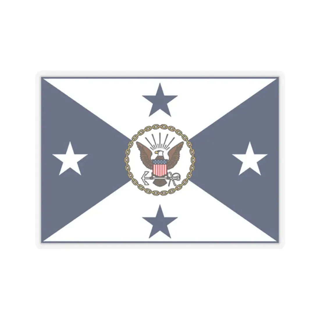 VCNO FLAG NO POLE (U.S. Navy) STICKER Vinyl Kiss-Cut Decal 4 Inch Transparent - The Sticker Space