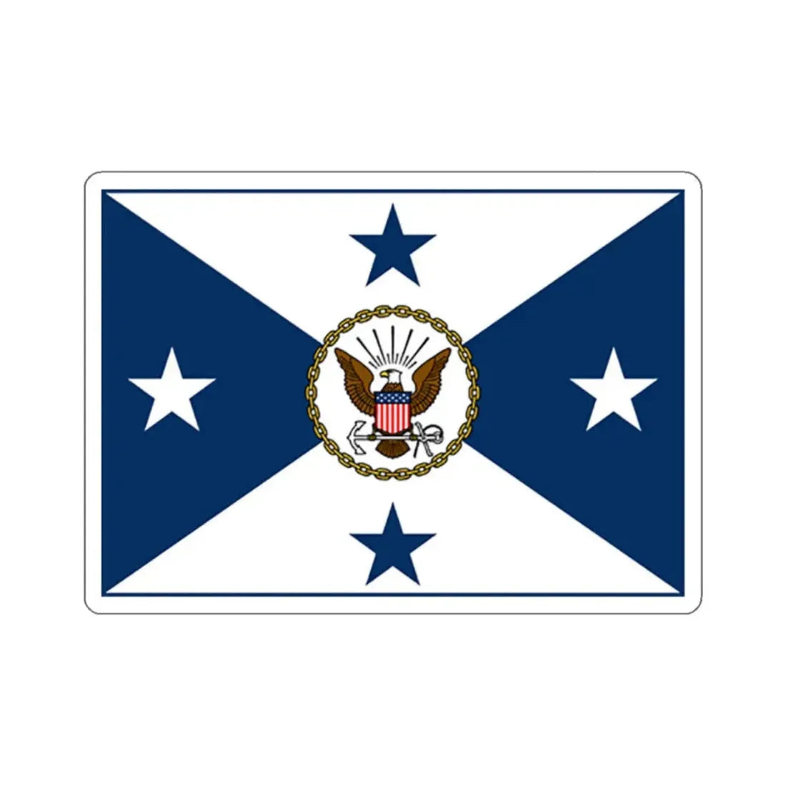 VCNO FLAG NO POLE (U.S. Navy) STICKER Vinyl Kiss-Cut Decal 4 Inch White - The Sticker Space