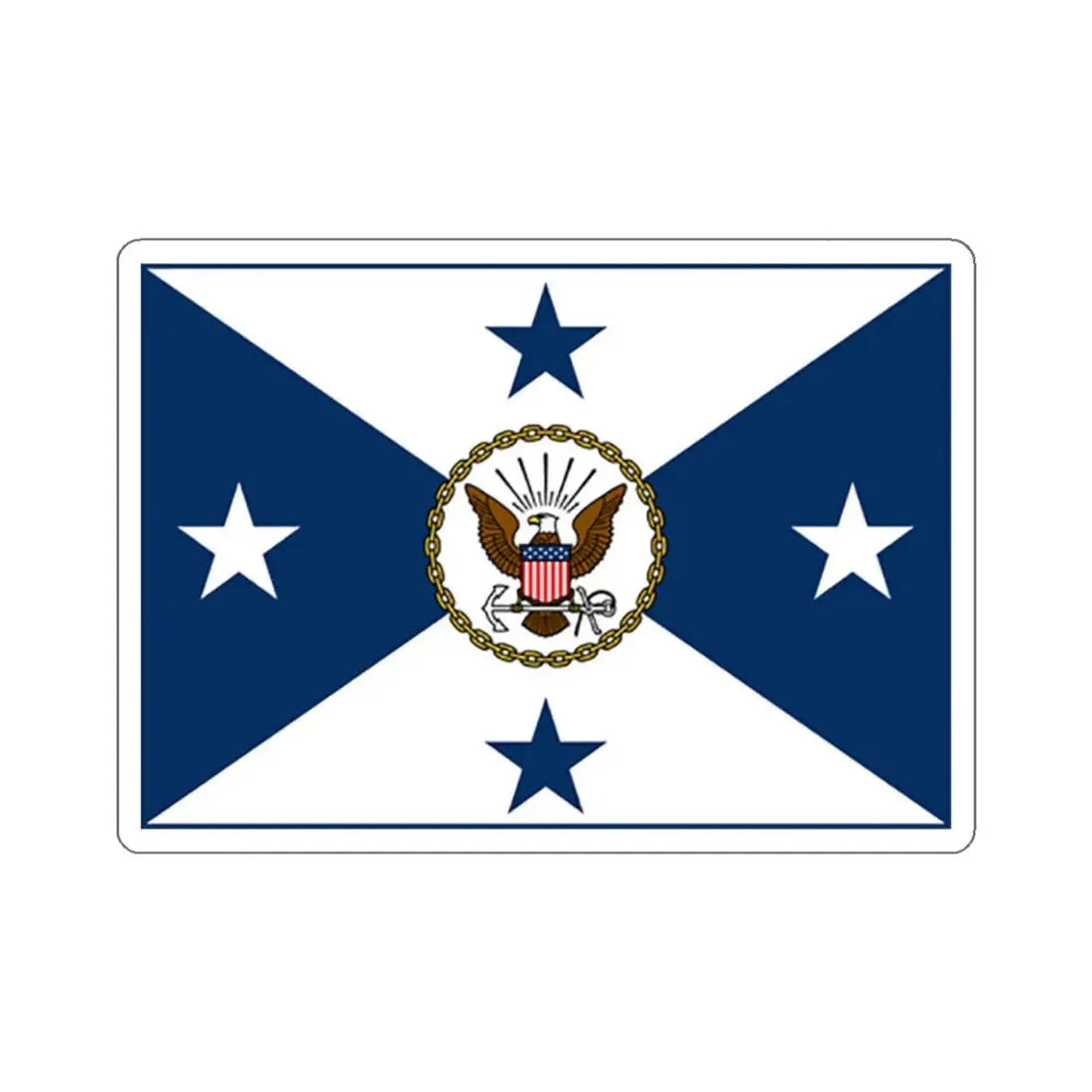 VCNO FLAG NO POLE (U.S. Navy) STICKER Vinyl Kiss-Cut Decal 6 Inch White - The Sticker Space