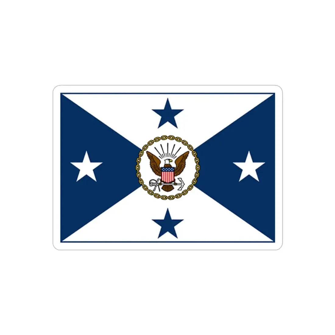 VCNO FLAG NO POLE.1 (U.S. Navy) REVERSE PRINT Transparent Die-Cut STICKER 2 Inch Die-Cut Transparent - The Sticker Space
