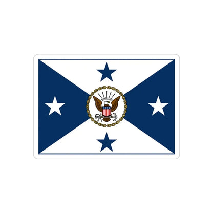 VCNO FLAG NO POLE.1 (U.S. Navy) REVERSE PRINT Transparent Die-Cut STICKER 2 Inch Die-Cut Transparent - The Sticker Space