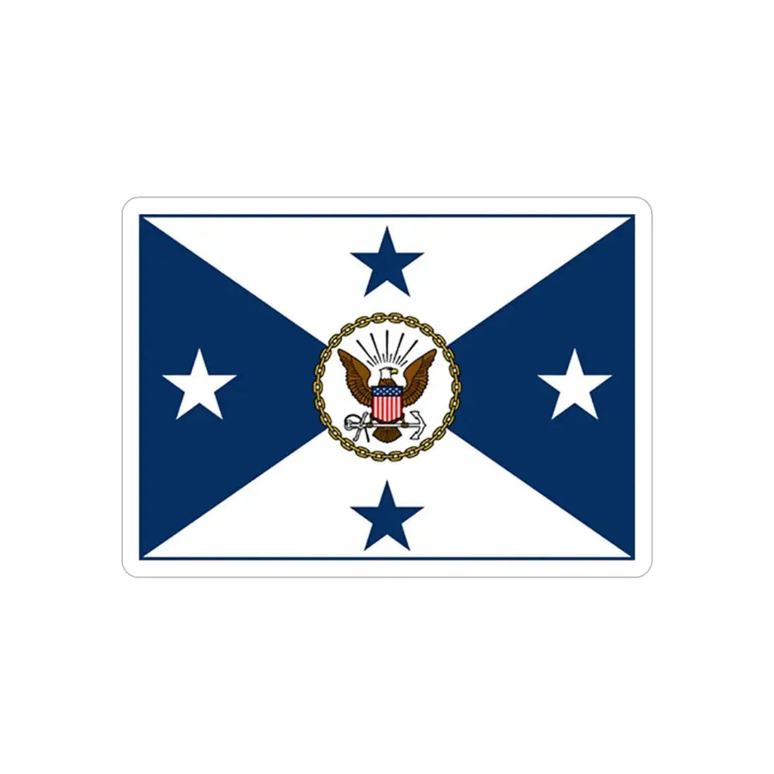 VCNO FLAG NO POLE.1 (U.S. Navy) REVERSE PRINT Transparent Die-Cut STICKER 3 Inch Die-Cut Transparent - The Sticker Space