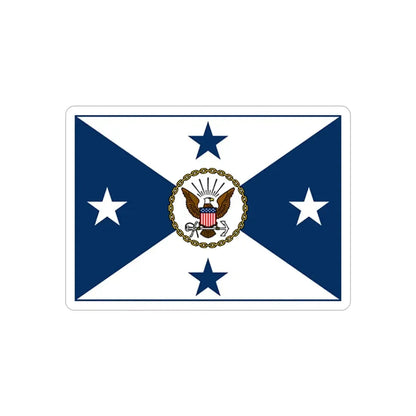 VCNO FLAG NO POLE.1 (U.S. Navy) REVERSE PRINT Transparent Die-Cut STICKER 3 Inch Die-Cut Transparent - The Sticker Space