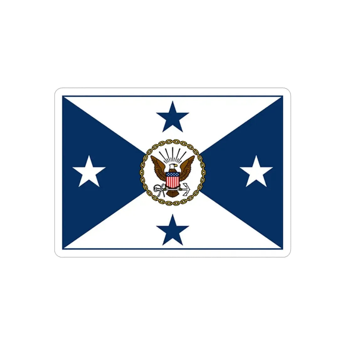VCNO FLAG NO POLE.1 (U.S. Navy) REVERSE PRINT Transparent Die-Cut STICKER 4 Inch Die-Cut Transparent - The Sticker Space