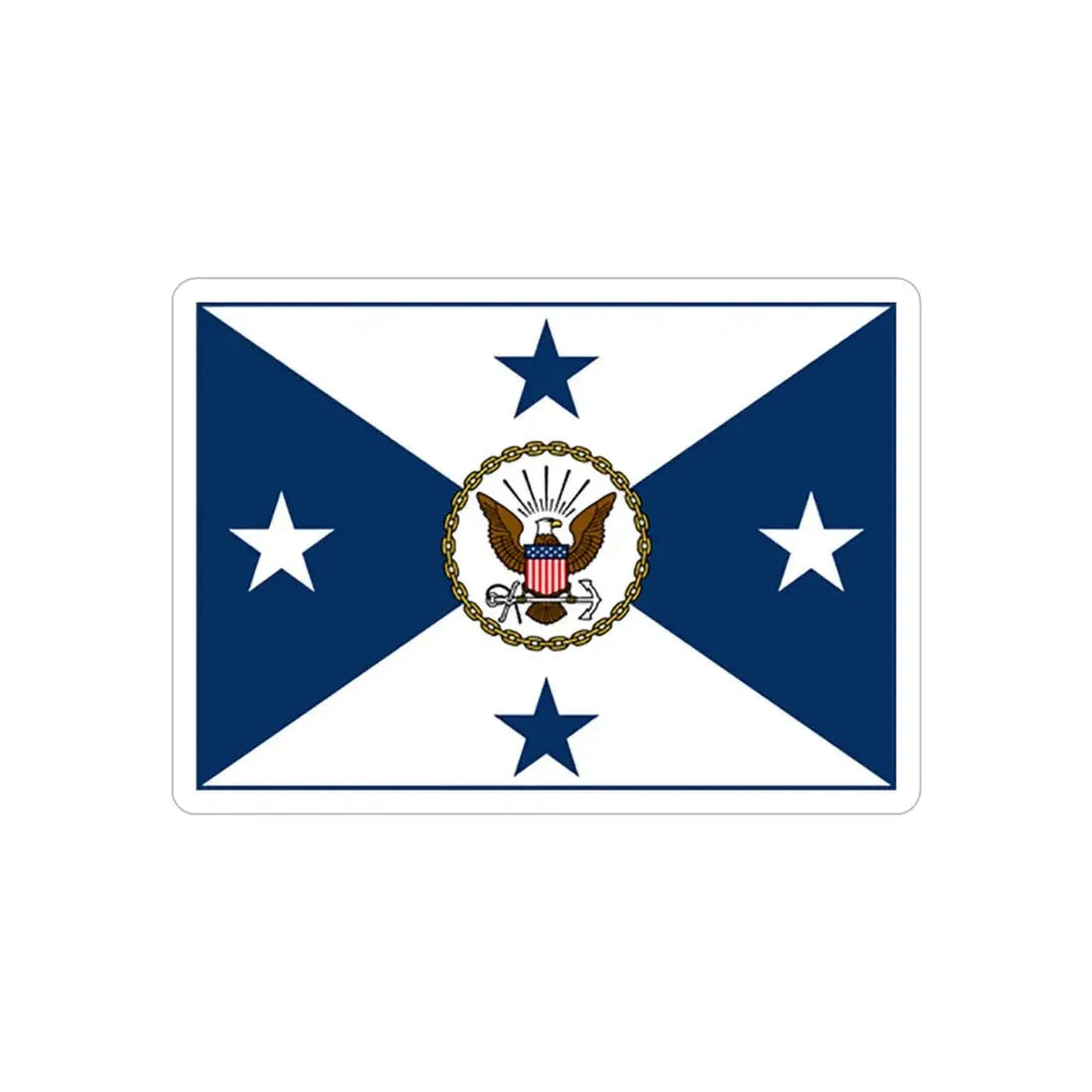 VCNO FLAG NO POLE.1 (U.S. Navy) REVERSE PRINT Transparent Die-Cut STICKER 5 Inch Die-Cut Transparent - The Sticker Space