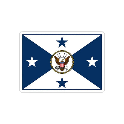 VCNO FLAG NO POLE.1 (U.S. Navy) REVERSE PRINT Transparent Die-Cut STICKER 5 Inch Die-Cut Transparent - The Sticker Space