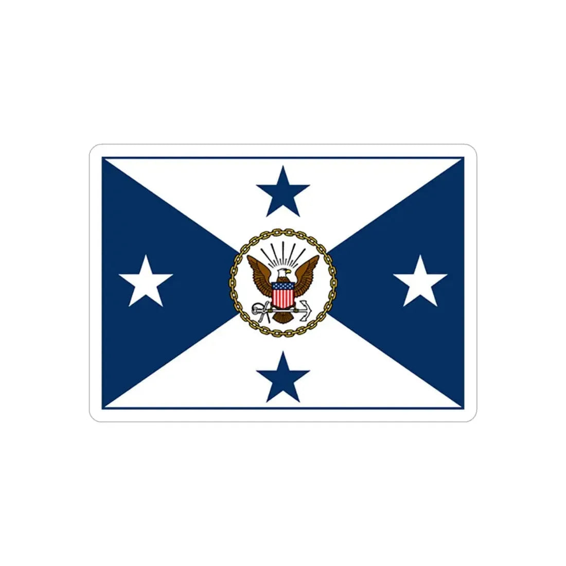 VCNO FLAG NO POLE.1 (U.S. Navy) REVERSE PRINT Transparent Die-Cut STICKER 6 Inch Die-Cut Transparent - The Sticker Space
