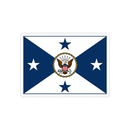 VCNO FLAG NO POLE.1 (U.S. Navy) REVERSE PRINT Transparent Die-Cut STICKER 6 Inch Die-Cut Transparent - The Sticker Space