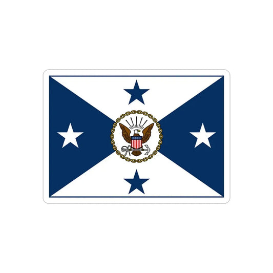 VCNO FLAG NO POLE.1 (U.S. Navy) REVERSE PRINT Transparent Die-Cut STICKER 6 Inch Die-Cut Transparent - The Sticker Space