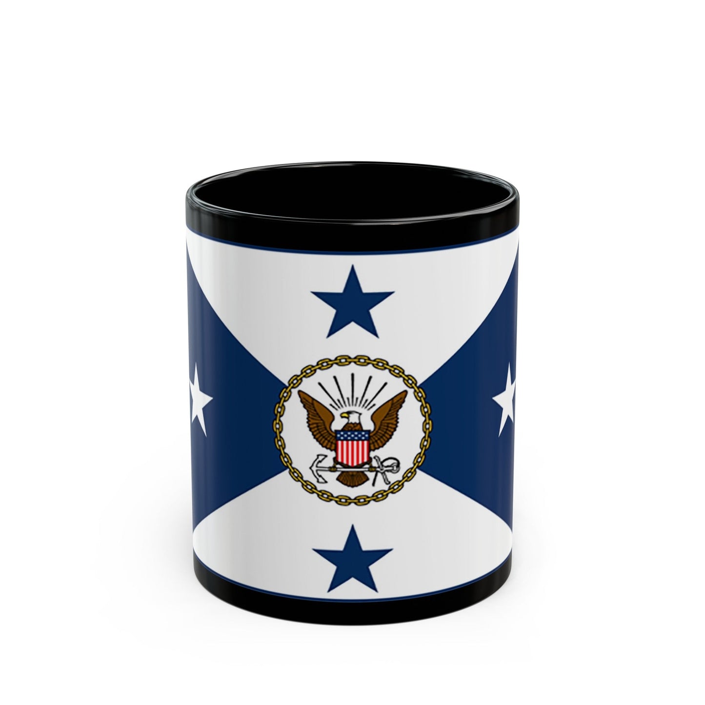 VCNO FLAG NO POLE. (U.S. Navy) Black Coffee Mug-11oz-The Sticker Space