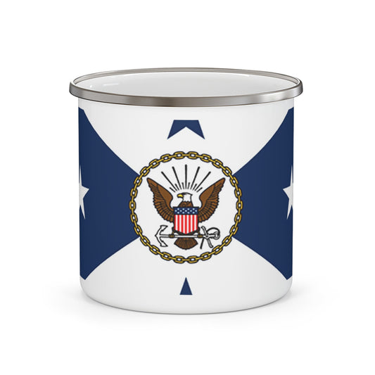 VCNO FLAG NO POLE. (U.S. Navy) Enamel Mug 12oz-12oz-The Sticker Space