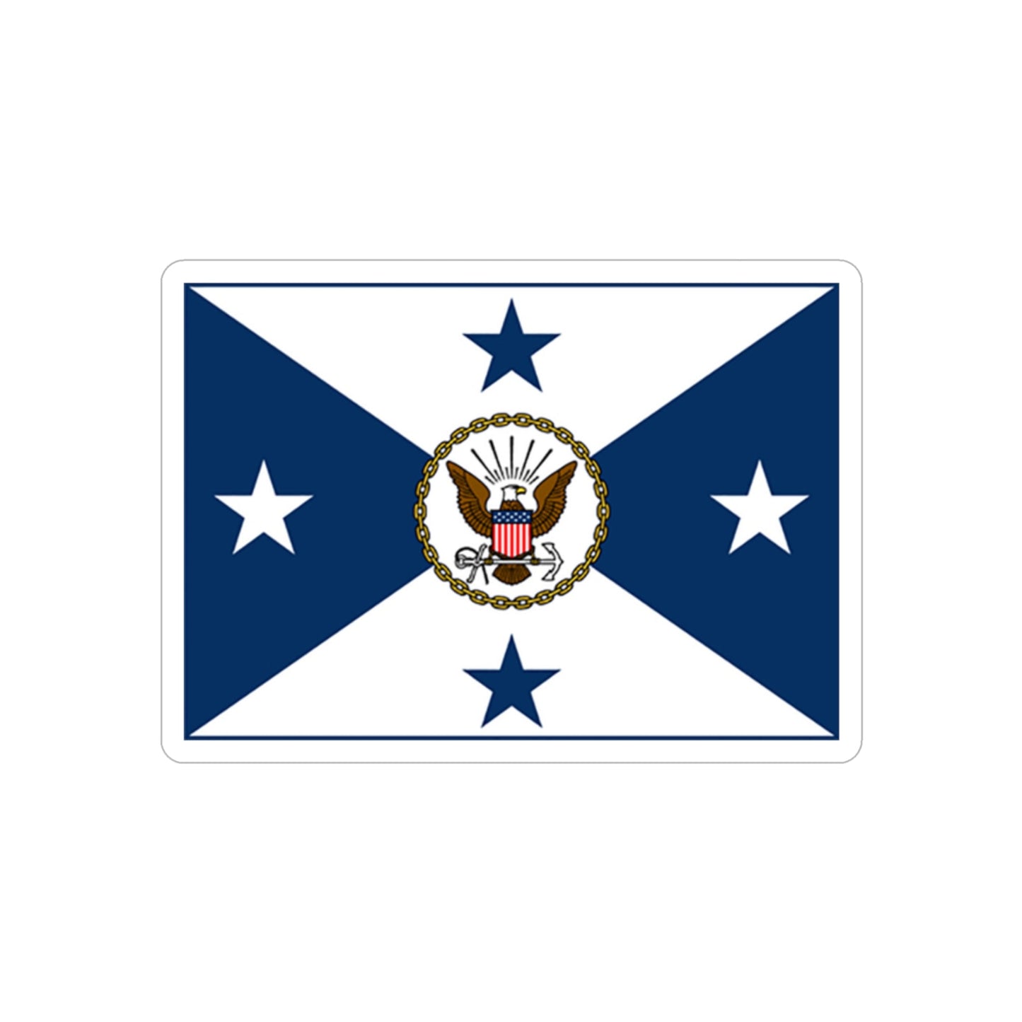 VCNO FLAG NO POLE.1 (U.S. Navy) REVERSE PRINT Transparent STICKER-2" × 2"-The Sticker Space