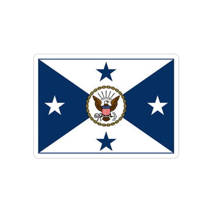 VCNO FLAG NO POLE.1 (U.S. Navy) REVERSE PRINT Transparent STICKER-2" × 2"-The Sticker Space