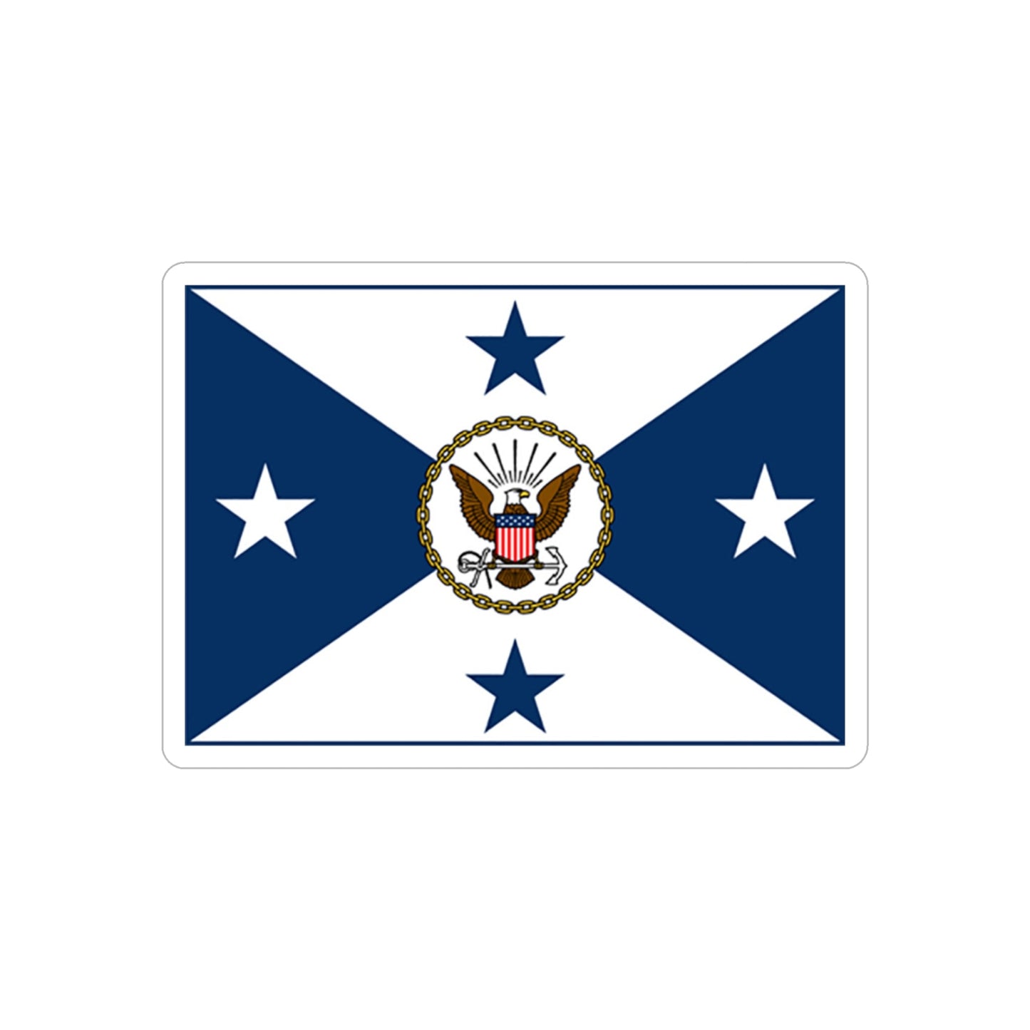 VCNO FLAG NO POLE.1 (U.S. Navy) REVERSE PRINT Transparent STICKER-3" × 3"-The Sticker Space