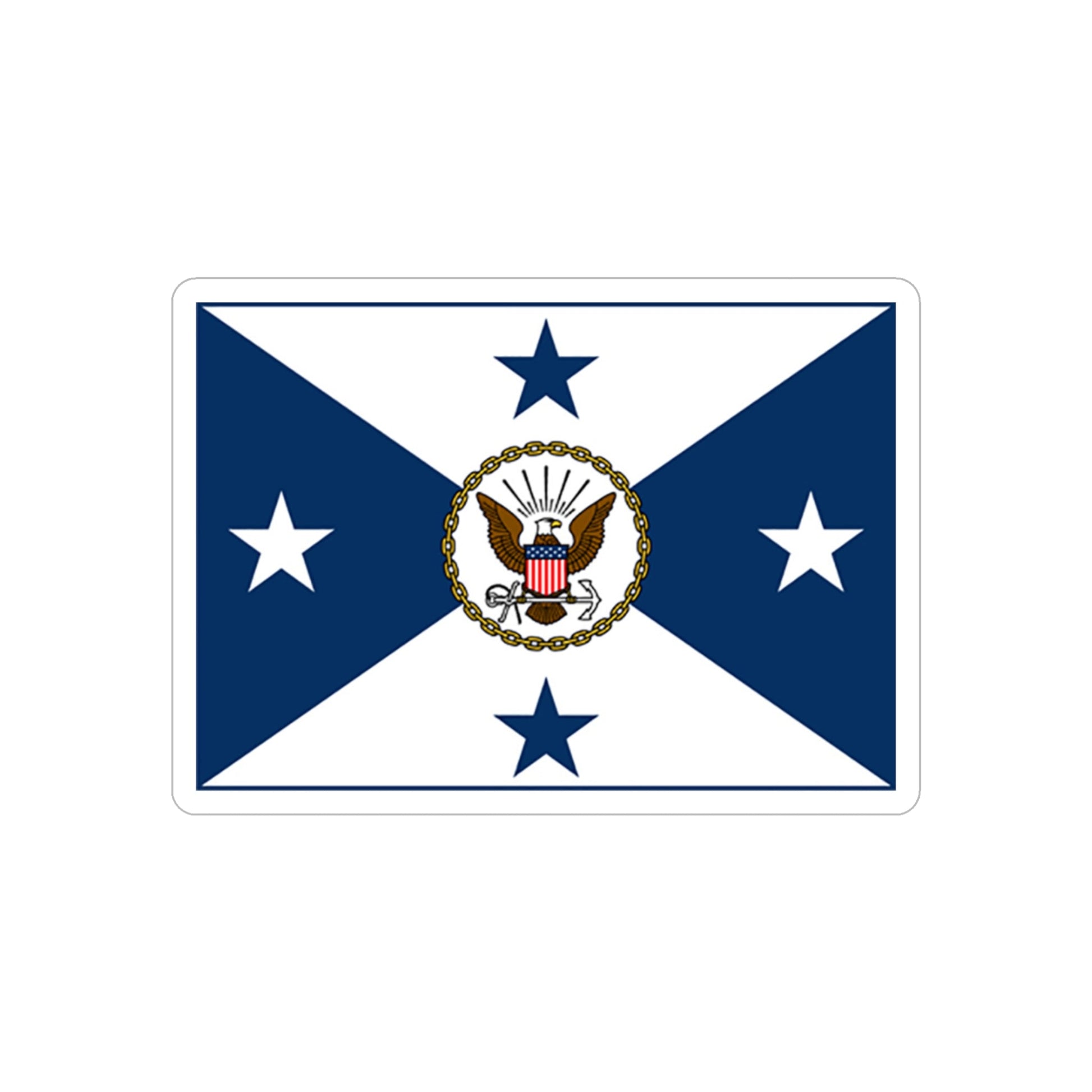 VCNO FLAG NO POLE.1 (U.S. Navy) REVERSE PRINT Transparent STICKER-3" × 3"-The Sticker Space