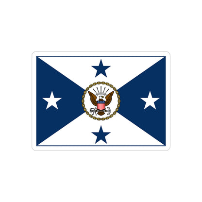 VCNO FLAG NO POLE.1 (U.S. Navy) REVERSE PRINT Transparent STICKER-3" × 3"-The Sticker Space