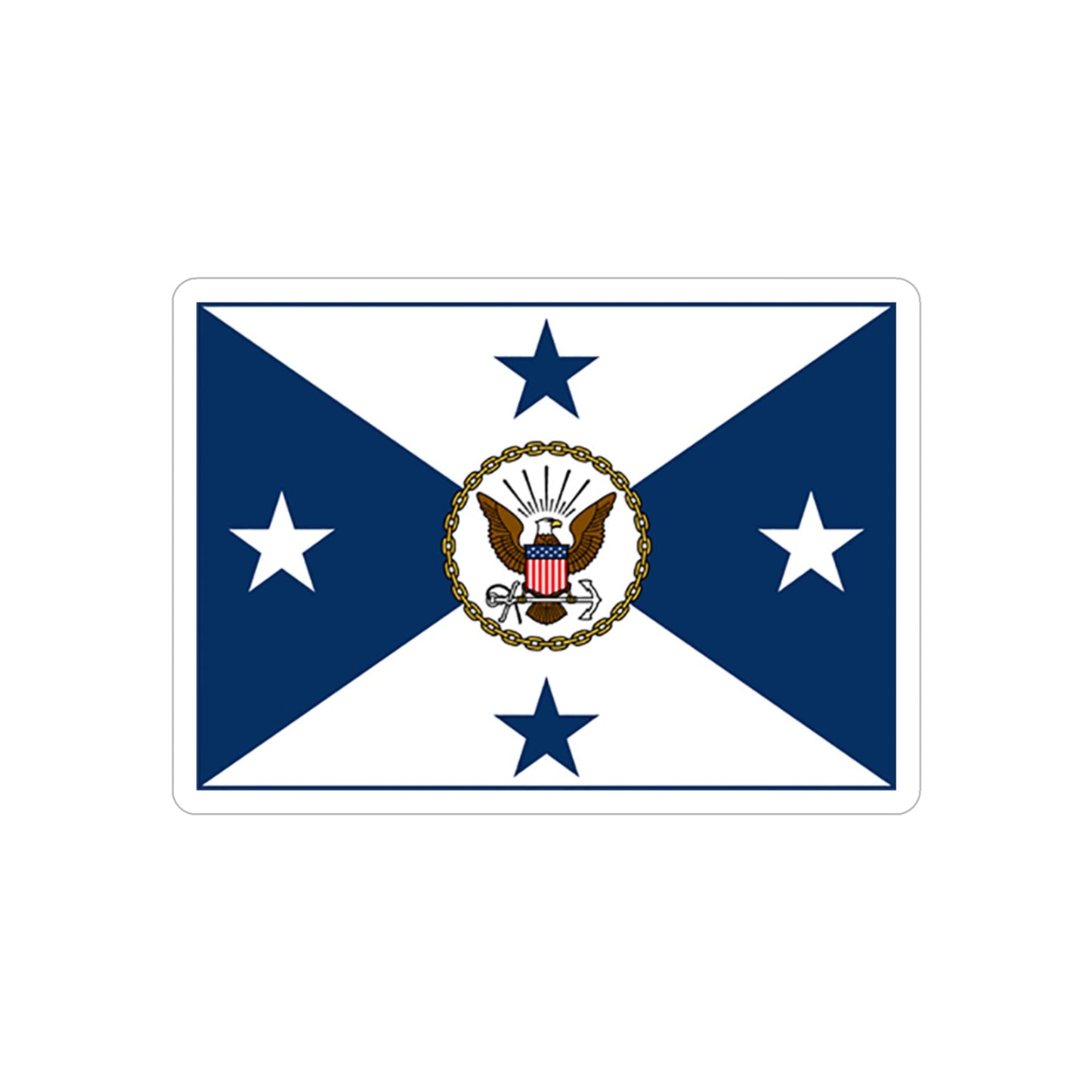 VCNO FLAG NO POLE.1 (U.S. Navy) REVERSE PRINT Transparent STICKER-4" × 4"-The Sticker Space