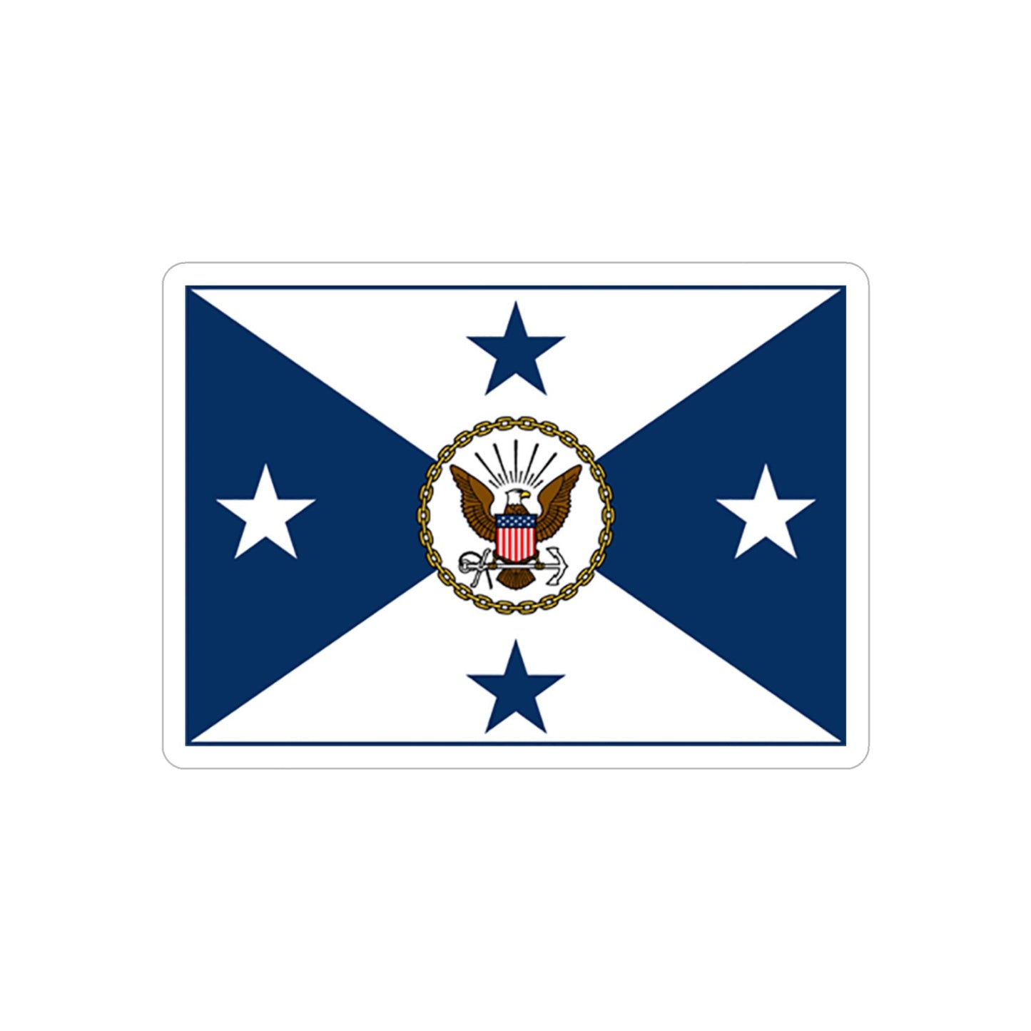 VCNO FLAG NO POLE.1 (U.S. Navy) REVERSE PRINT Transparent STICKER-5" × 5"-The Sticker Space