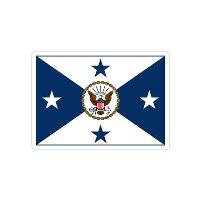 VCNO FLAG NO POLE.1 (U.S. Navy) REVERSE PRINT Transparent STICKER-5" × 5"-The Sticker Space