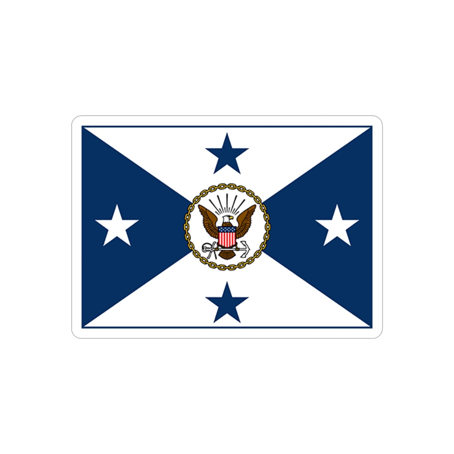 VCNO FLAG NO POLE.1 (U.S. Navy) REVERSE PRINT Transparent STICKER-6" × 6"-The Sticker Space