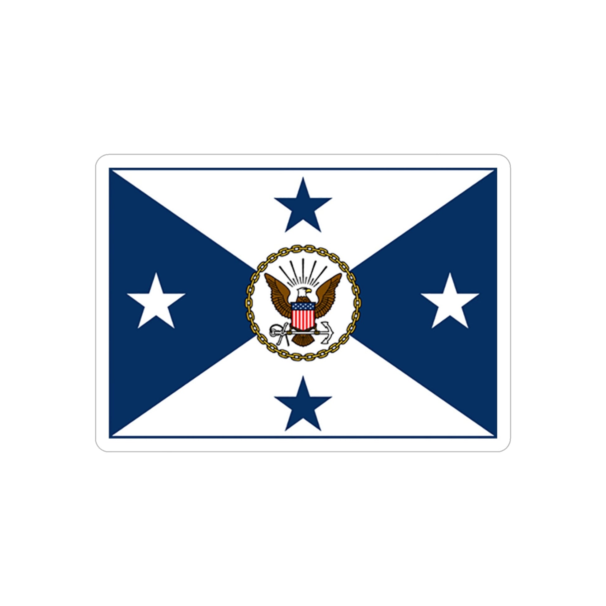 VCNO FLAG NO POLE.1 (U.S. Navy) REVERSE PRINT Transparent STICKER-6" × 6"-The Sticker Space