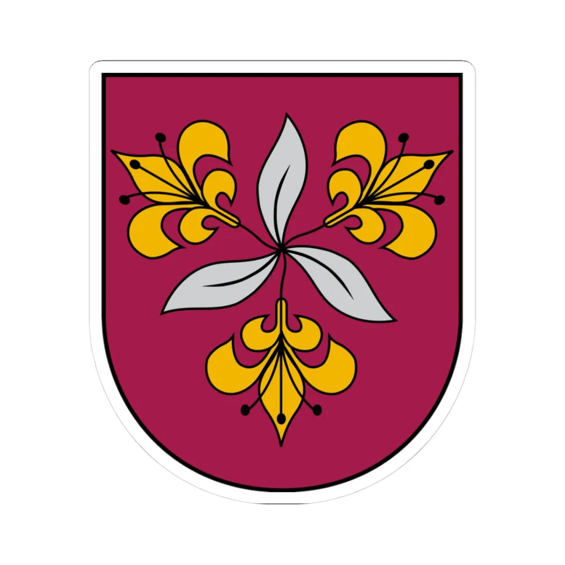 Vecumnieku novads COA (Latvia) (Coat of Arms) STICKER Vinyl Kiss-Cut Decal 3 Inch White - The Sticker Space