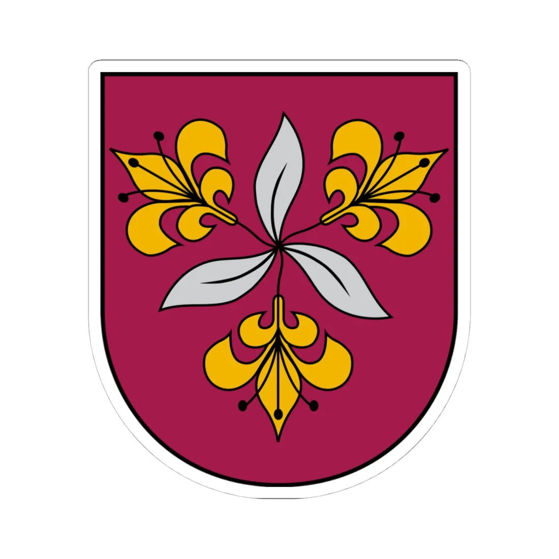 Vecumnieku novads COA (Latvia) (Coat of Arms) STICKER Vinyl Kiss-Cut Decal 4 Inch White - The Sticker Space