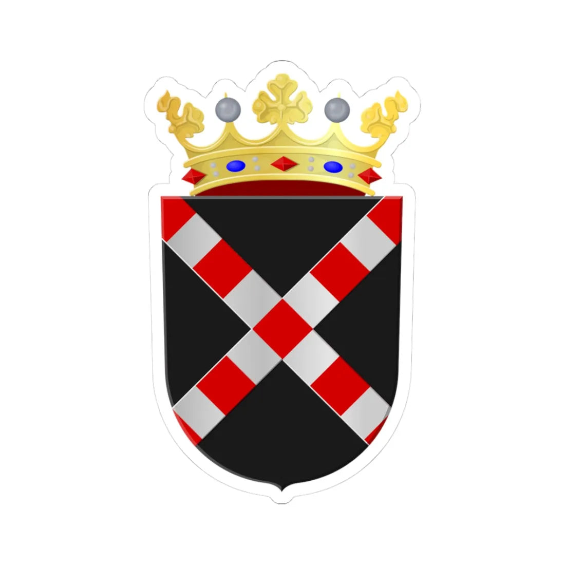 Veghel wapen (Netherlands) (Coat of Arms) STICKER Vinyl Kiss-Cut Decal 3 Inch White - The Sticker Space