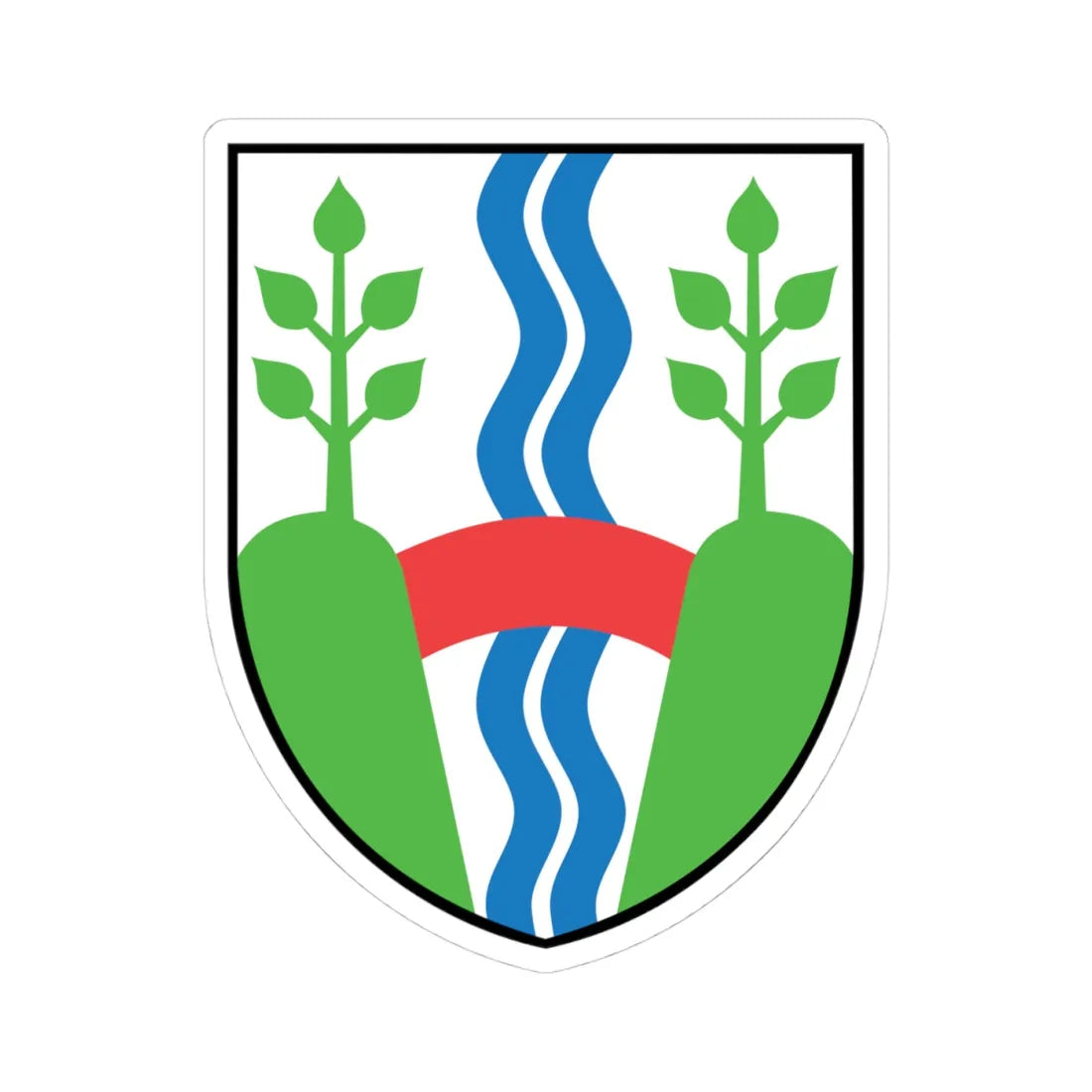 Vejle Kommune coa (Denmark) (Coat of Arms) STICKER Vinyl Kiss-Cut Decal 4 Inch White - The Sticker Space