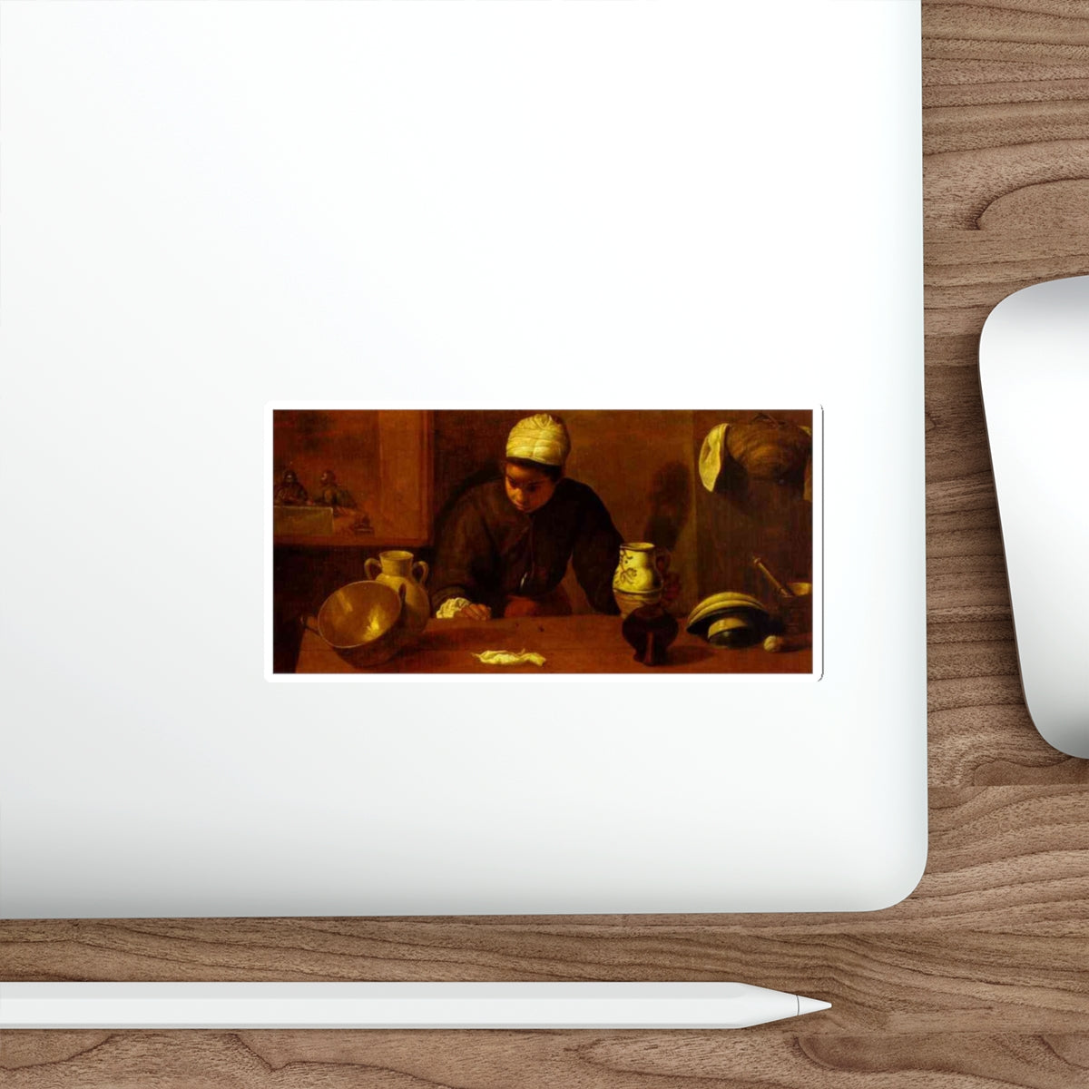 VELAZQUEZ, Diego Rodriguez de Silva y - Kitchen Maid with the Supper at Emmaus (Artwork) STICKER Vinyl Die-Cut Decal-The Sticker Space