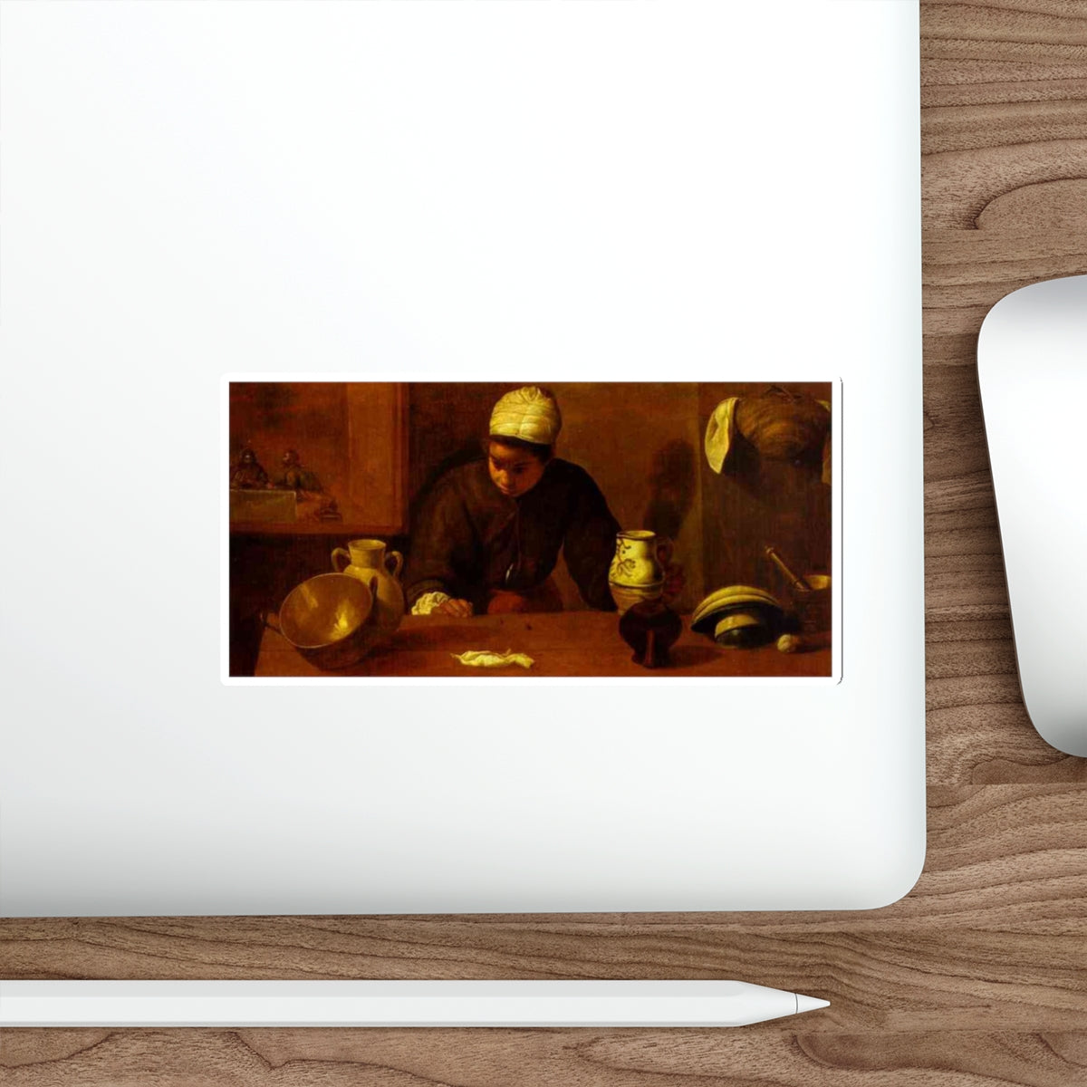 VELAZQUEZ, Diego Rodriguez de Silva y - Kitchen Maid with the Supper at Emmaus (Artwork) STICKER Vinyl Die-Cut Decal-The Sticker Space