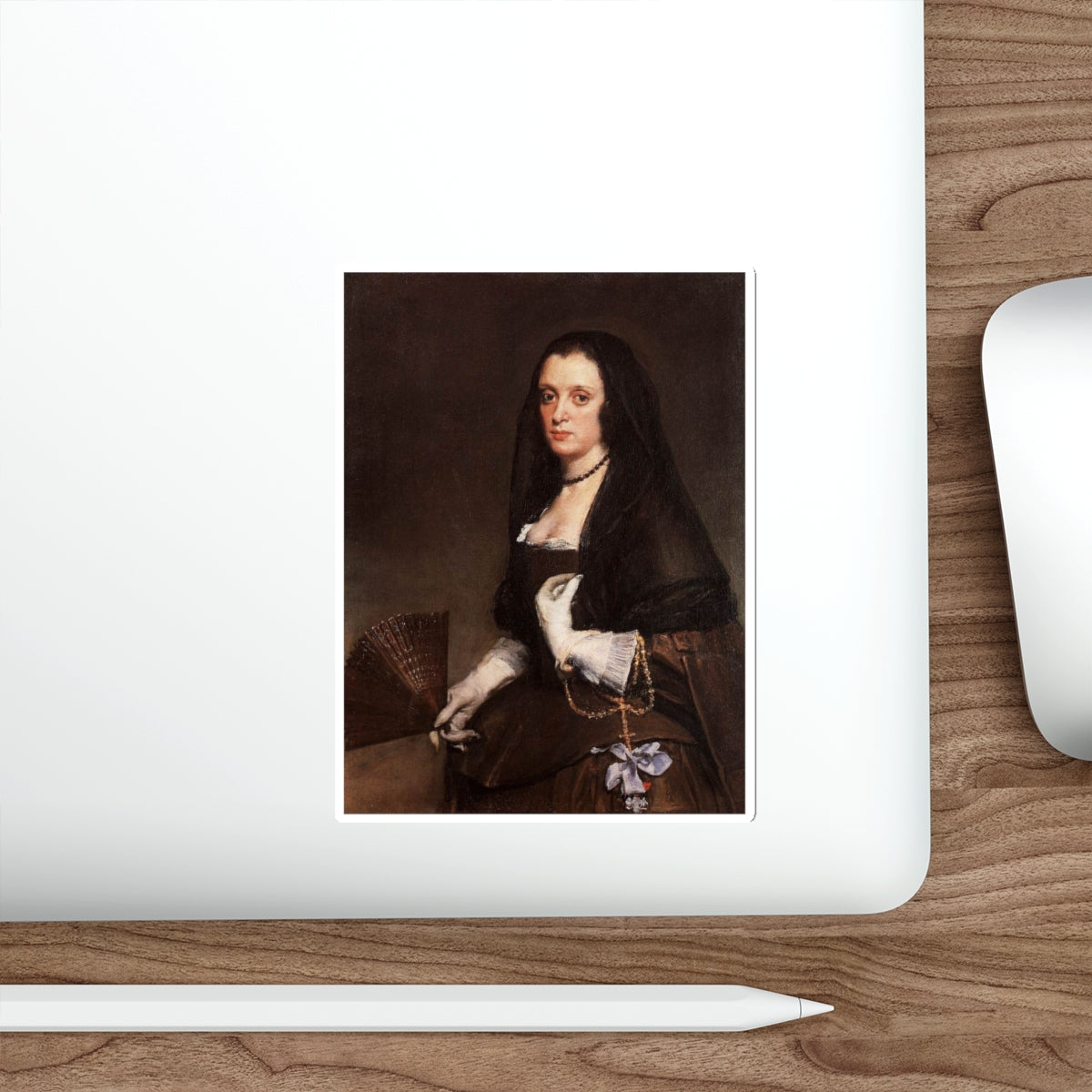 VELAZQUEZ, Diego Rodriguez de Silva y - Lady with a Fan (Artwork) STICKER Vinyl Die-Cut Decal-The Sticker Space