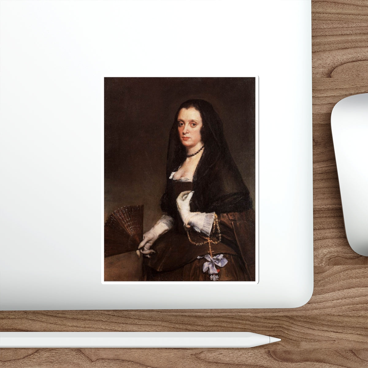 VELAZQUEZ, Diego Rodriguez de Silva y - Lady with a Fan (Artwork) STICKER Vinyl Die-Cut Decal-The Sticker Space