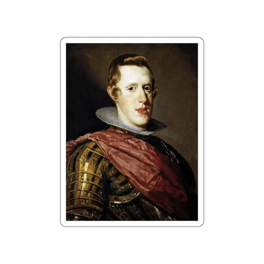 VELAZQUEZ, Diego Rodriguez de Silva y - Philip IV in Armour (Artwork) STICKER Vinyl Die-Cut Decal White Die-Cut 5 Inch - The Sticker Space