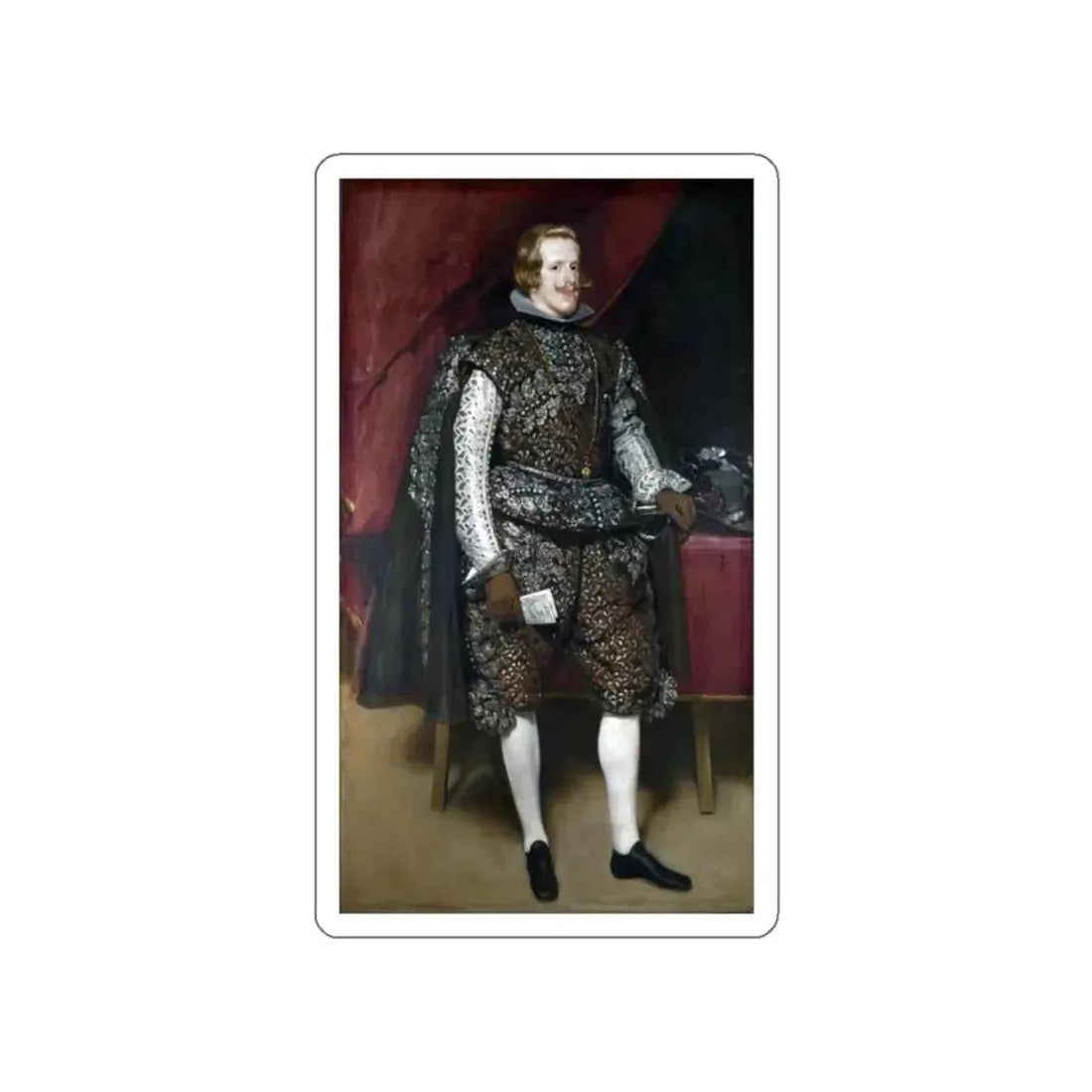 VELAZQUEZ, Diego Rodriguez de Silva y - Philip IV of Spain in Brown and Silver (Artwork) STICKER Vinyl Die-Cut Decal White Die-Cut 2 Inch - The Sticker Space
