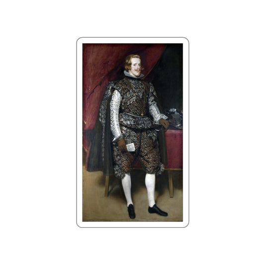 VELAZQUEZ, Diego Rodriguez de Silva y - Philip IV of Spain in Brown and Silver (Artwork) STICKER Vinyl Die-Cut Decal-White-The Sticker Space