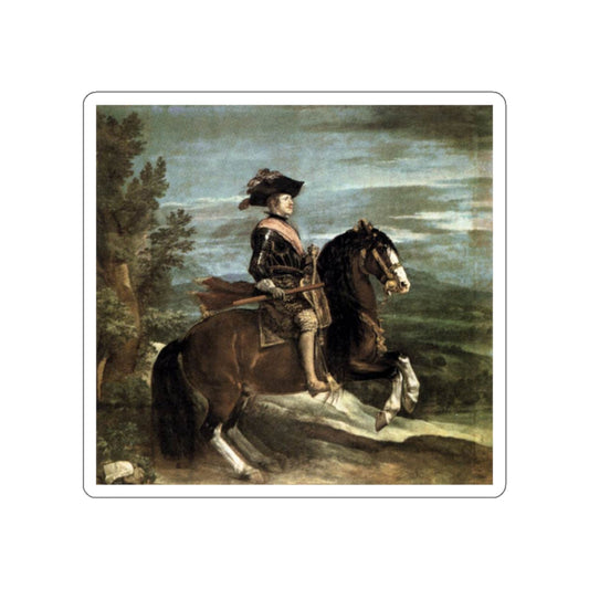 VELAZQUEZ, Diego Rodriguez de Silva y - Philip IV on Horseback (Artwork) STICKER Vinyl Die-Cut Decal-White-The Sticker Space