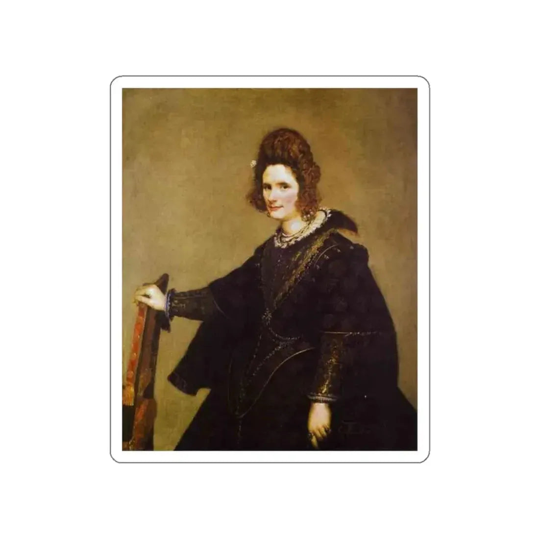 VELAZQUEZ, Diego Rodriguez de Silva y - Portrait of a Lady 2 (Artwork) STICKER Vinyl Die-Cut Decal White Die-Cut 2 Inch - The Sticker Space